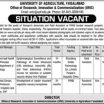 University of Agriculture UAF Research Jobs 2024